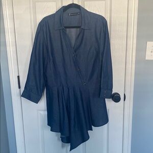 Asymmetrical Denim Tunic Top